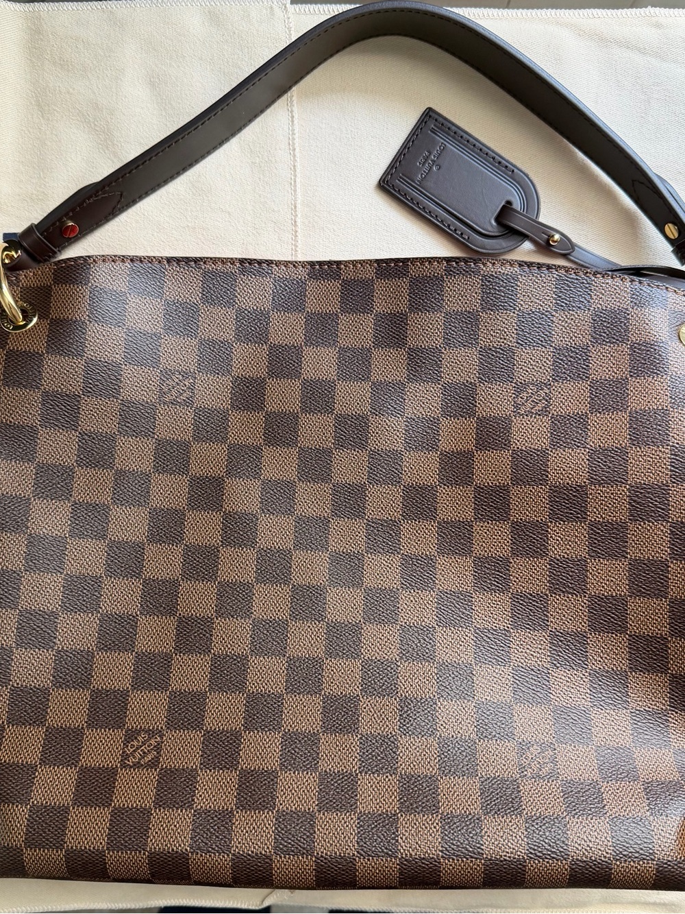 Louis Vuitton Graceful PM Brown Damier Shoulder Bag with Red Interior - Picture 15 of 16